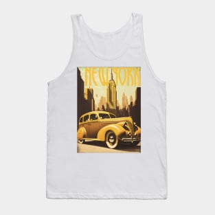 New York Car Vintage Travel Art Poster Tank Top